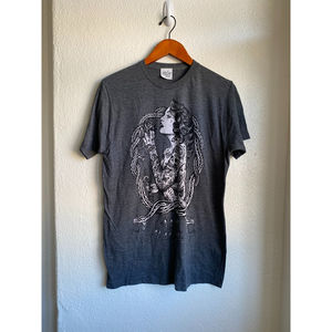 black market art 100% cotton gray men's tattoo art t shirt size M